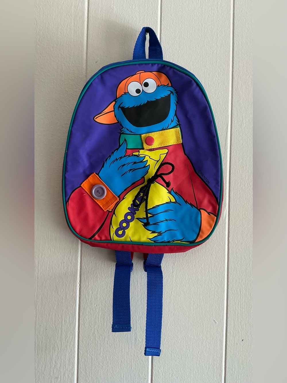 Rare Vintage Avon Sesame Street Cookie Monster Toddler Interactive Backpack Bag